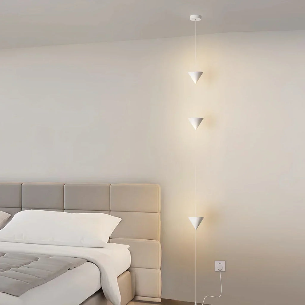 Cone Shaped Pendant Floor Lamp With Ambient LED Lighting