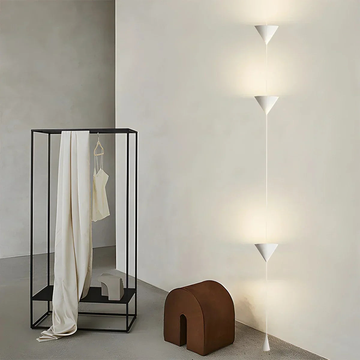 Cone Shaped Pendant Floor Lamp With Ambient LED Lighting