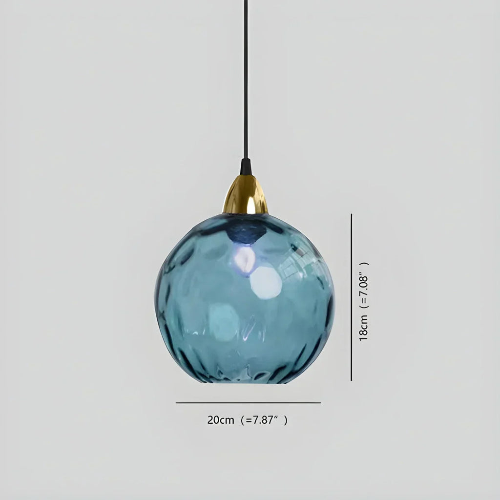 Vivid Glass Orb Pendant Light In Living Room Ceiling