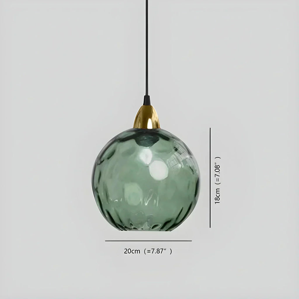 Vivid Glass Orb Pendant Light In Living Room Ceiling