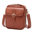 PU Leather Crossbody Bag With Dual Pockets And Zippers That Are Anti Theft