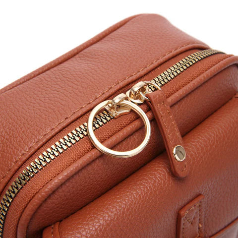PU Leather Crossbody Bag With Dual Pockets And Zippers That Are Anti Theft