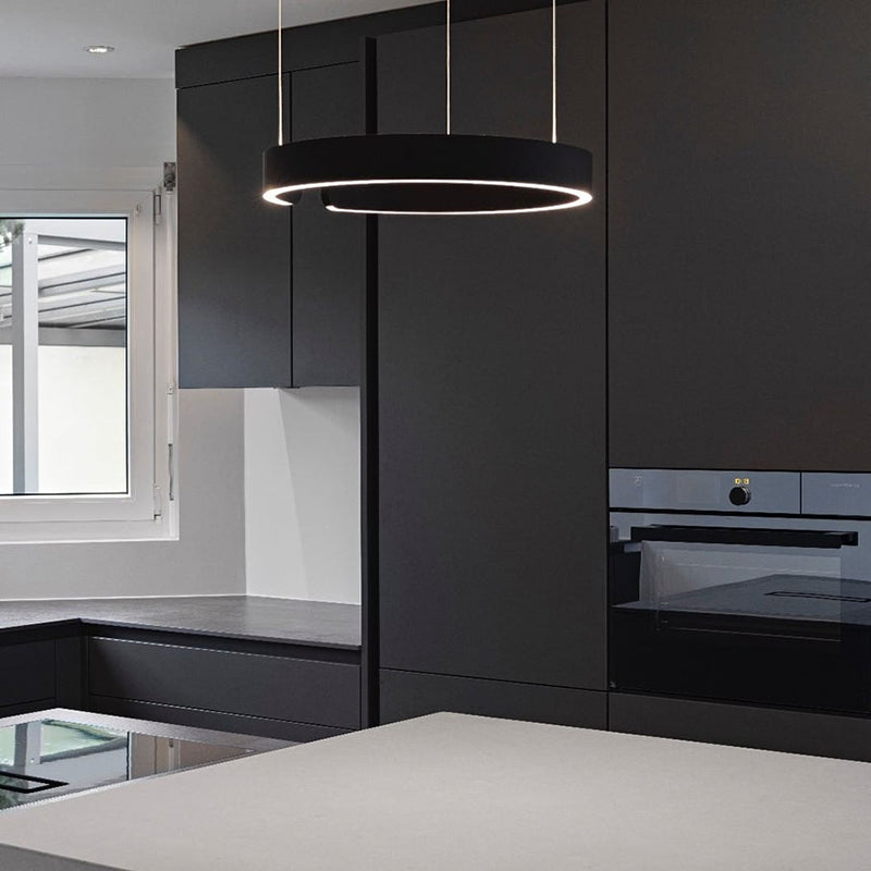 Lumera Dual-Ring LED Pendant Light With Adjustable Height For Modern Kitchens