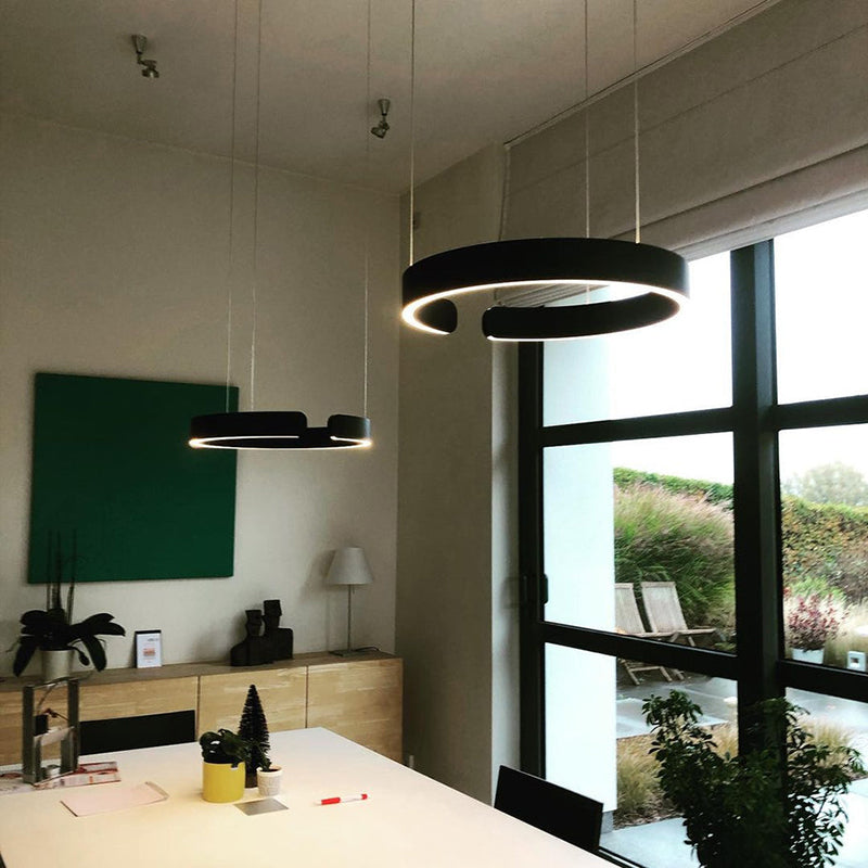 Lumera Dual-Ring LED Pendant Light With Adjustable Height For Modern Kitchens