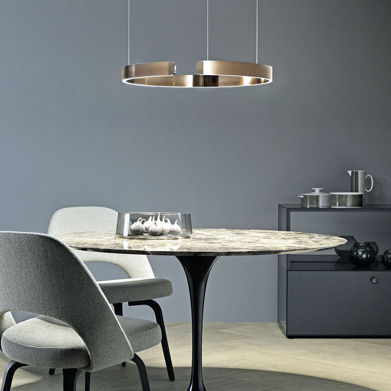 Lumera Dual-Ring LED Pendant Light With Adjustable Height For Modern Kitchens