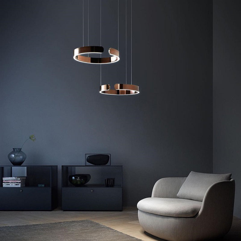 Lumera Dual-Ring LED Pendant Light With Adjustable Height For Modern Kitchens