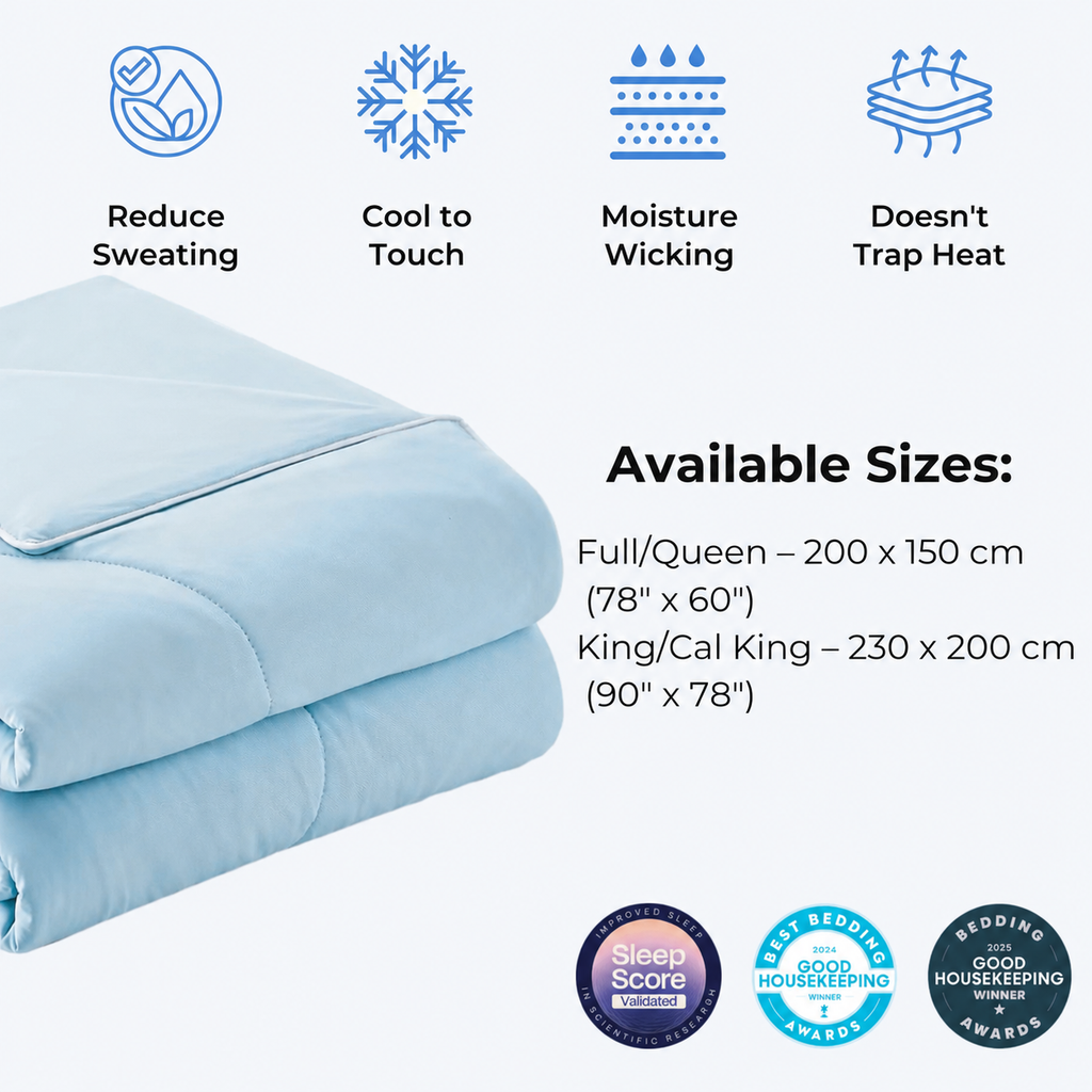 Two-Sided Cooling Comforter With Lightweight Silk-Like Fabric For Summer Sleep