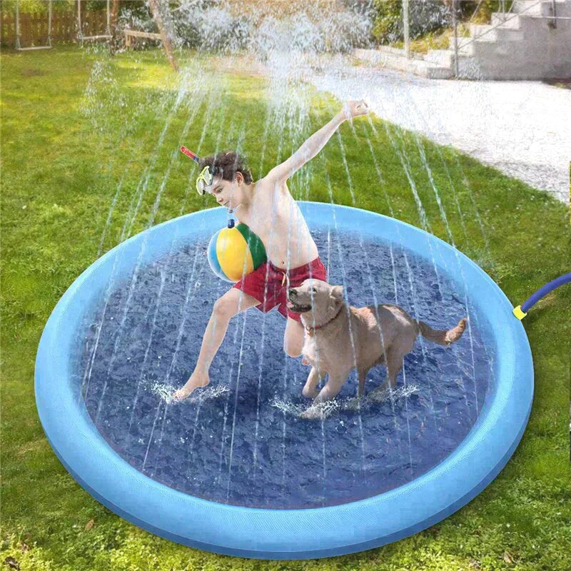 Durable Dog Splash Pad For Outdoor Cooling With Sprinkler And Safe Water Play