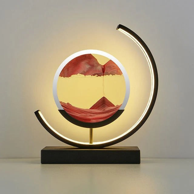 Hourglass LED Sand Art Light With Iron Frame For Stylish Home Ambiance