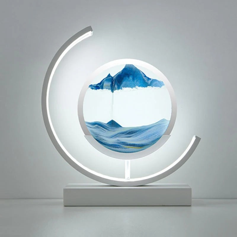 Hourglass LED Sand Art Light With Iron Frame For Stylish Home Ambiance