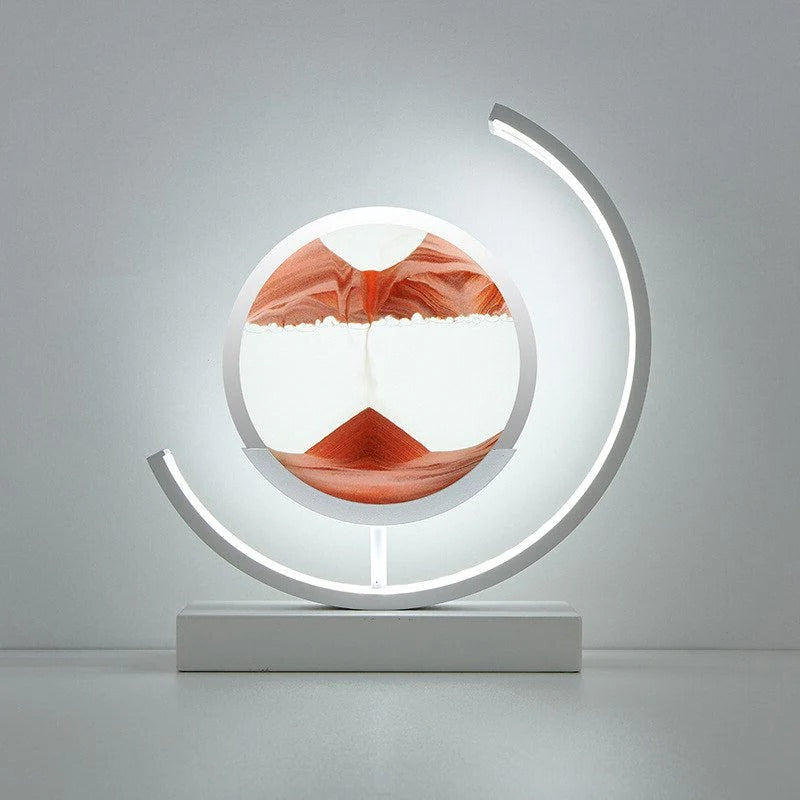 Hourglass LED Sand Art Light With Iron Frame For Stylish Home Ambiance