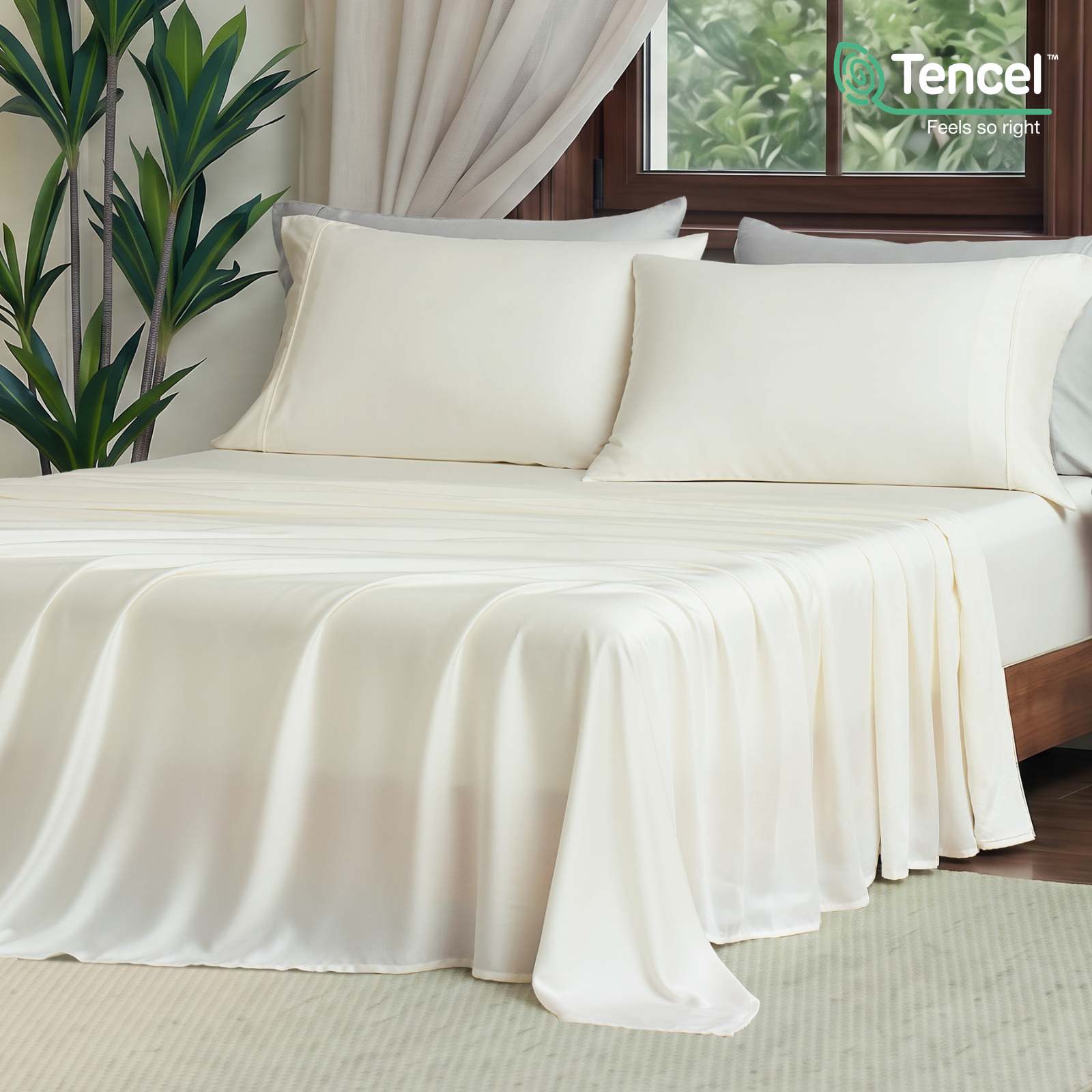 Moisture-Wicking Tencel Sheet Set For Cooler Breathable Sleep