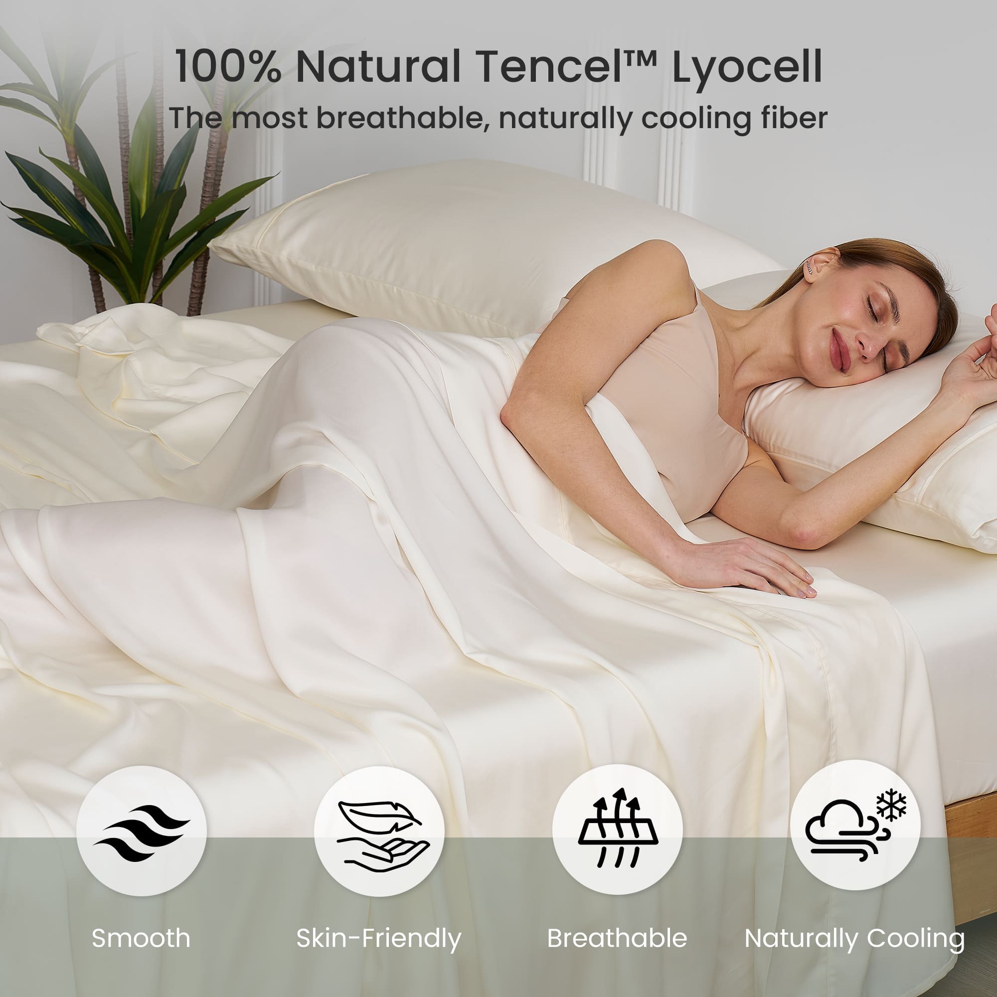 Moisture-Wicking Tencel Sheet Set For Cooler Breathable Sleep