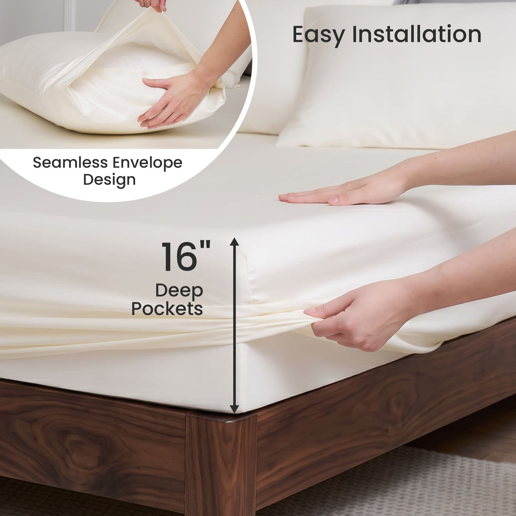 Moisture-Wicking Tencel Sheet Set For Cooler Breathable Sleep