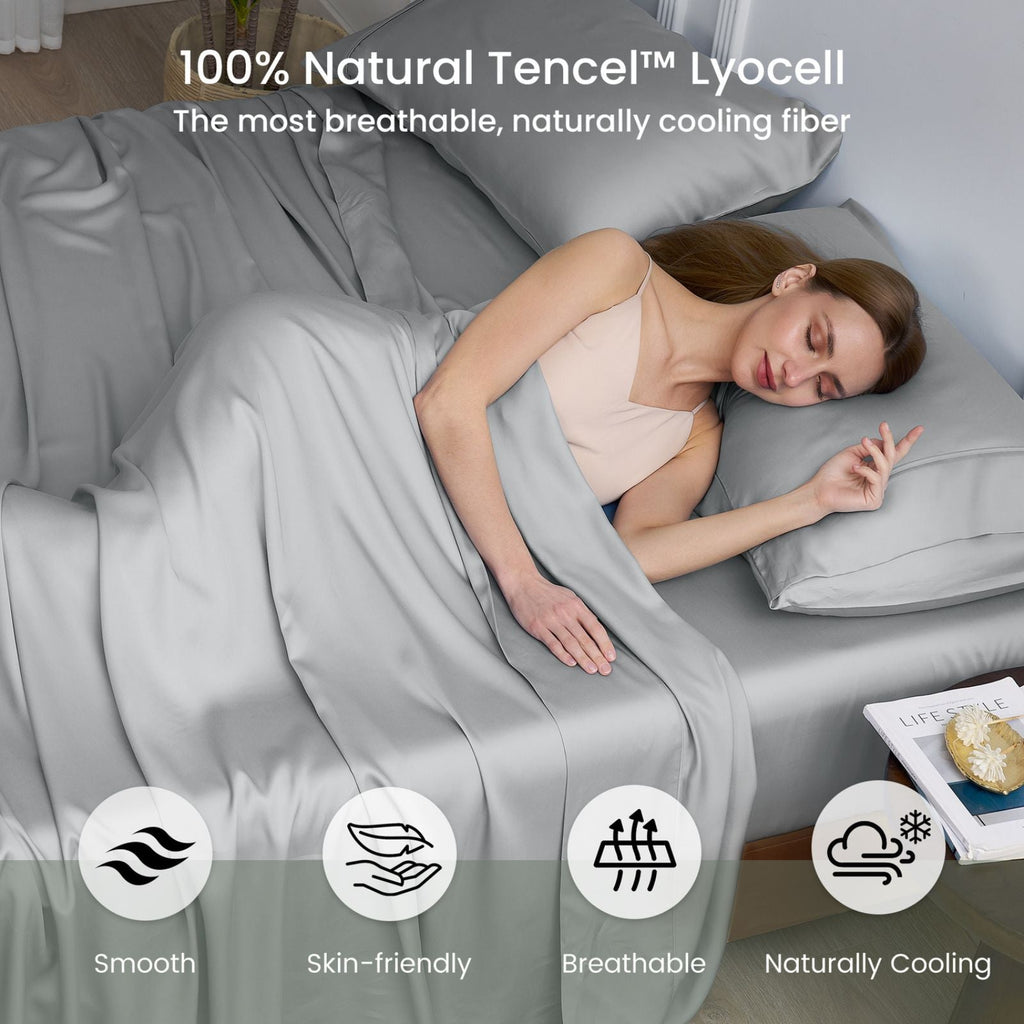 Moisture-Wicking Tencel Sheet Set For Cooler Breathable Sleep