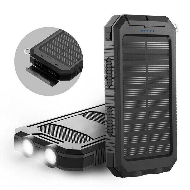 EcoCharge Solar Charger With USB Ports And LED Flashlight 500000mAh Outdoors