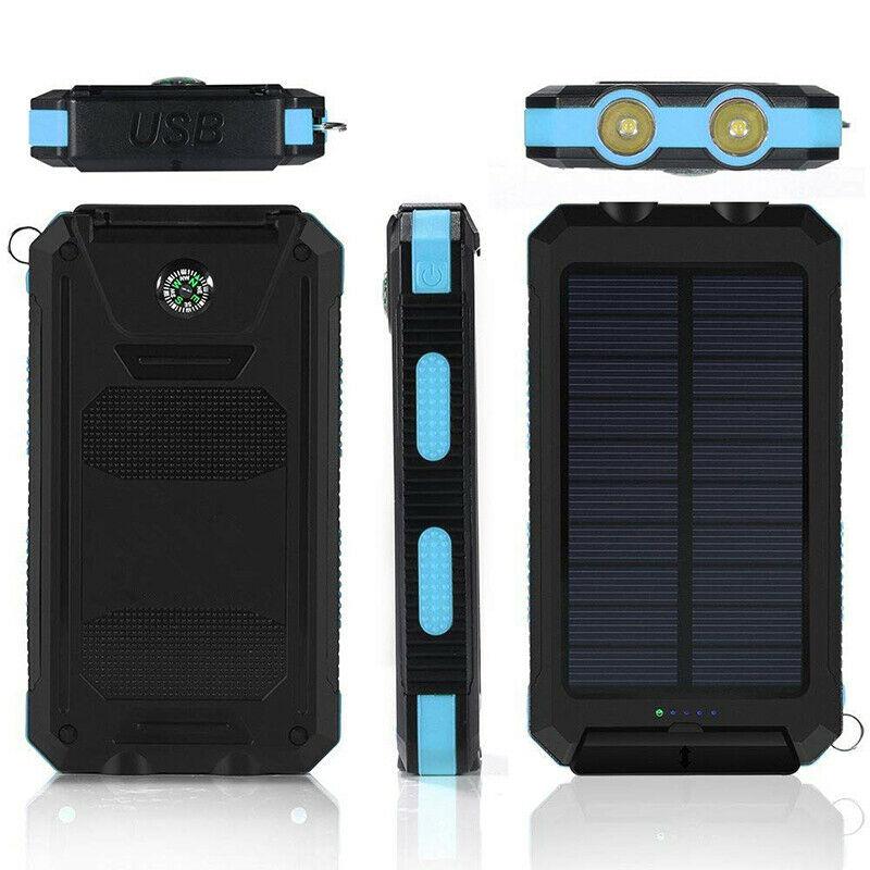 EcoCharge Solar Charger With USB Ports And LED Flashlight 500000mAh Outdoors