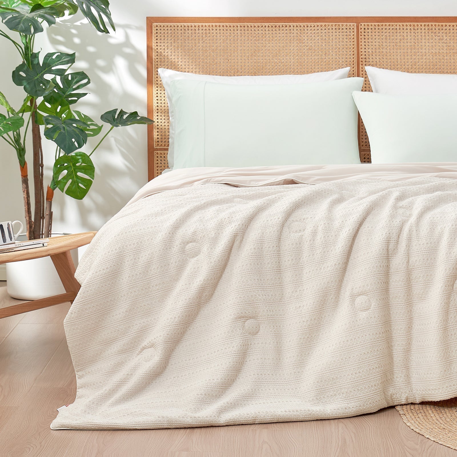 Sorona Fiber Waffle Comforter In Ecocool Collection Suits Hot Sleepers