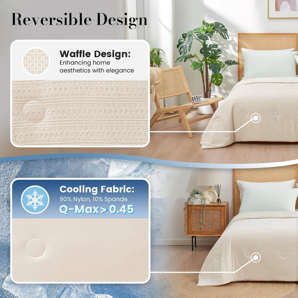 Sorona Fiber Waffle Comforter In Ecocool Collection Suits Hot Sleepers
