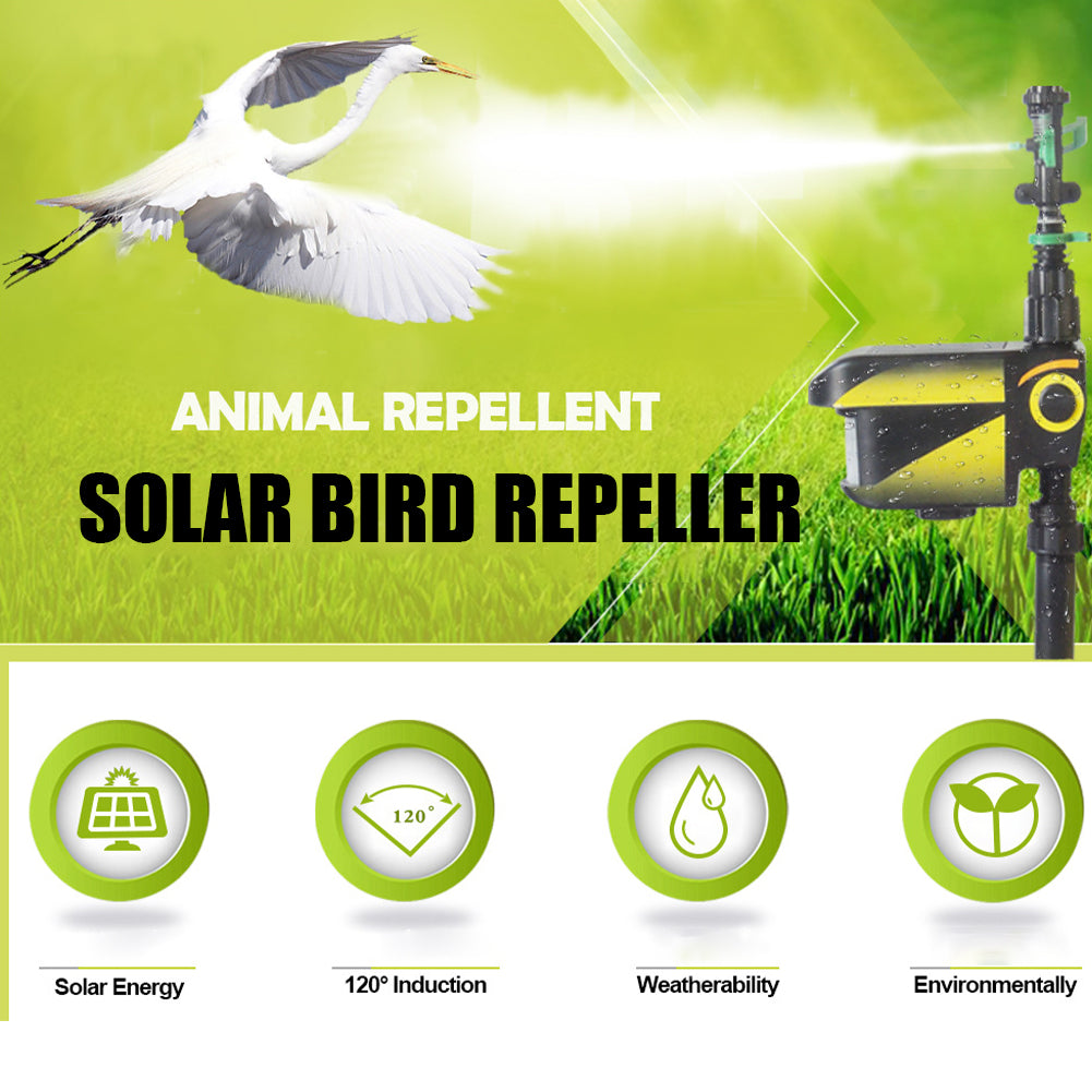 Solar Powered Motion Activated Adjustable Coverage Sprinkler For Garden Protection