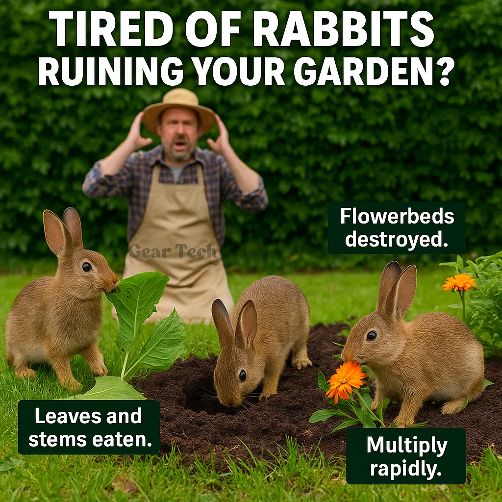 EcoGuard Solar Ultrasonic Rabbit Repeller With Flashing Lights For Gardens