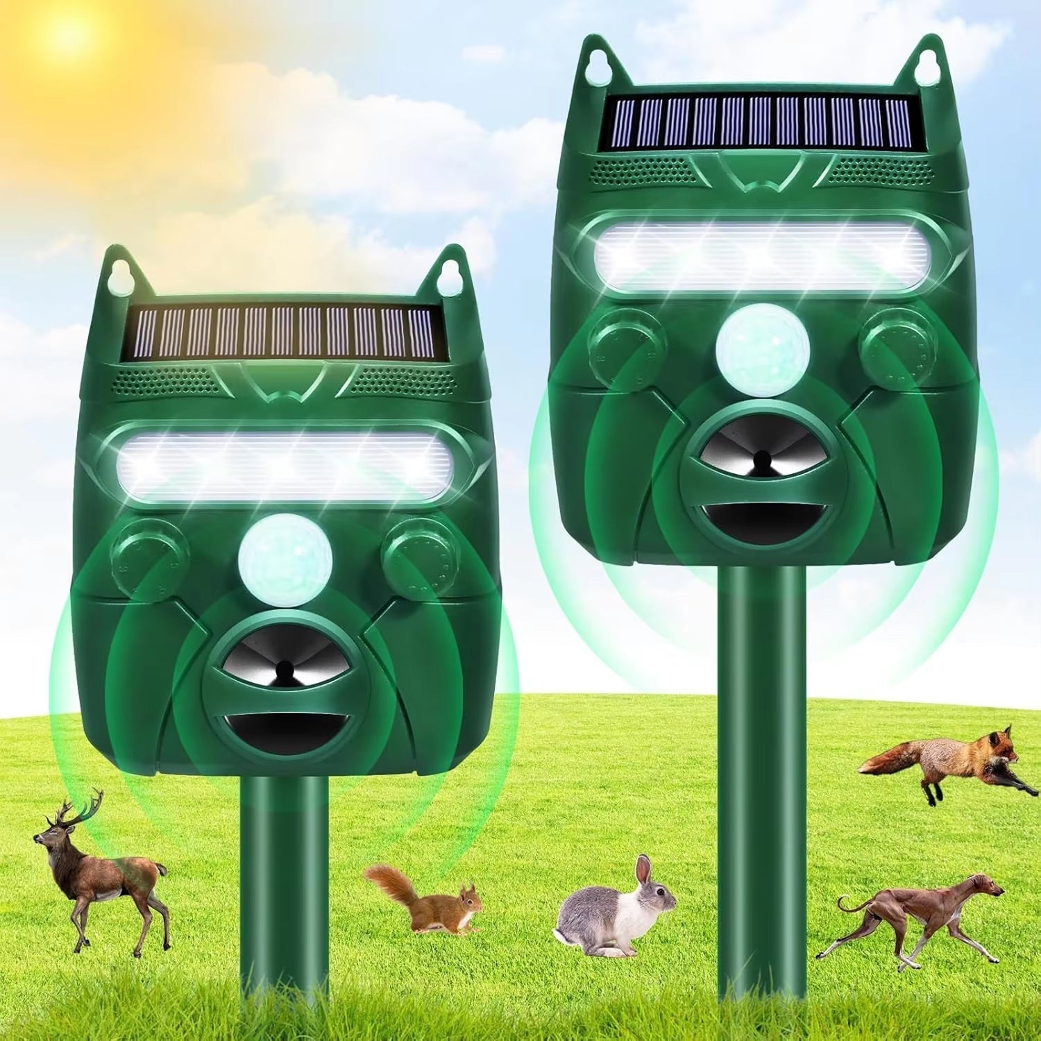 EcoGuard Ultrasonic Cat And Bird Deterrent Solar Powered Garden Protector