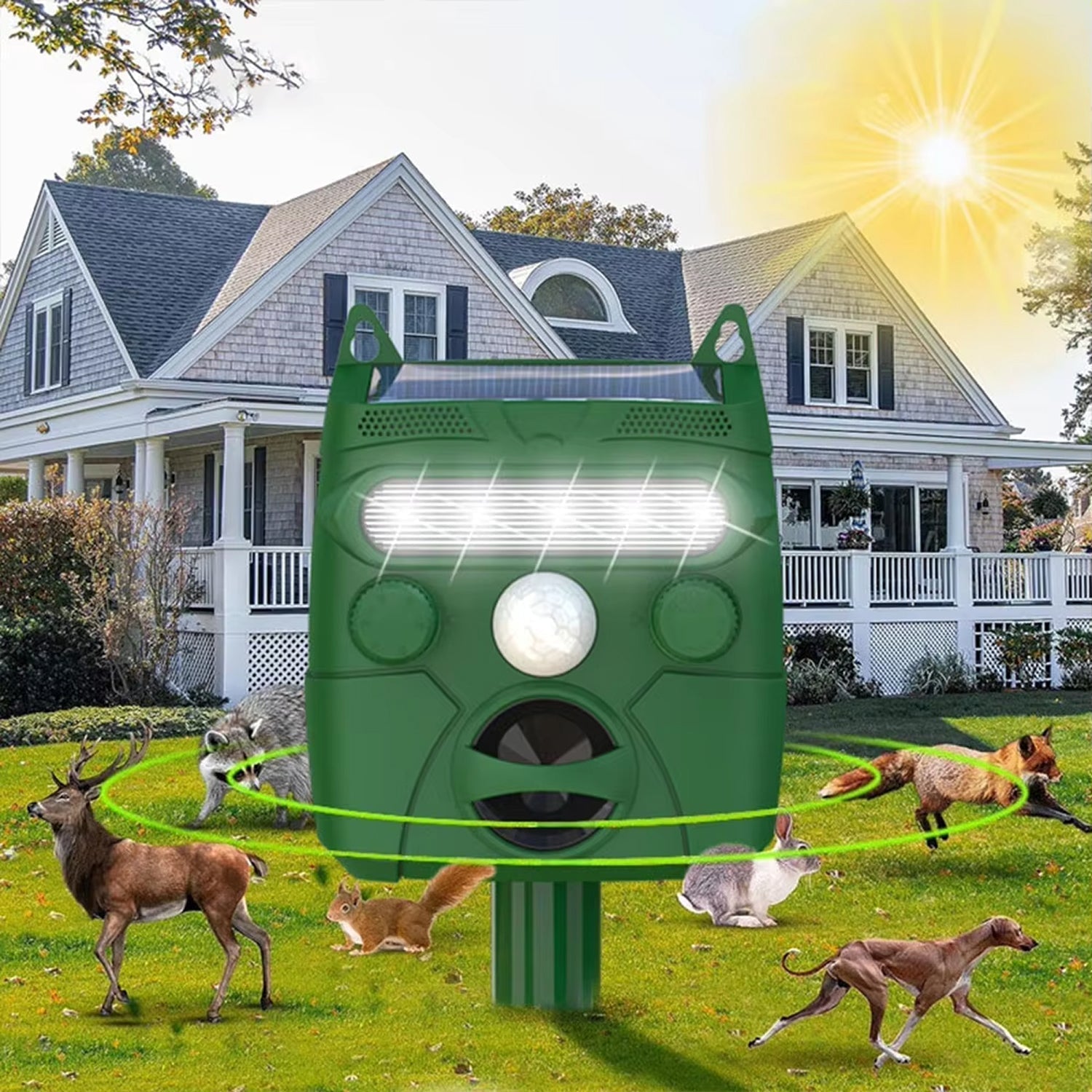 EcoGuard Ultrasonic Cat And Bird Deterrent Solar Powered Garden Protector