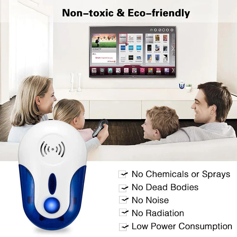 EcoGuard Ultrasonic Repeller For Insects, Safe Technology, Compact Home Protection