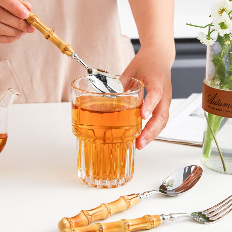 Eco Chic Bamboo Cutlery Set With Stainless Steel Accents for Elegant Dining