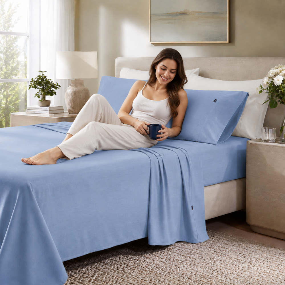 Eco Luxe Bamboo Sheets Set With Ultra-Soft Breathable Fabric For Hypoallergenic Comfort