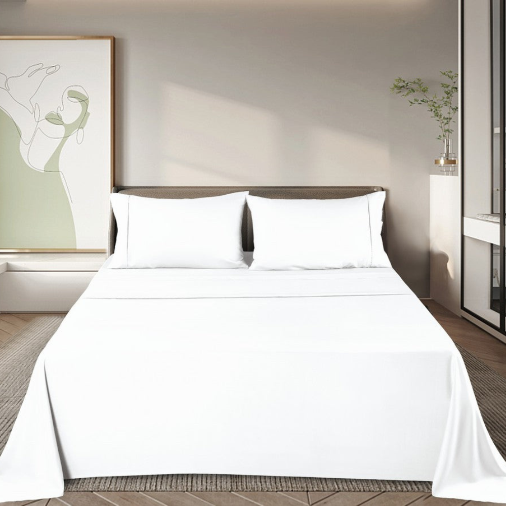 Eco Luxe Bamboo Sheets Set With Ultra-Soft Breathable Fabric For Hypoallergenic Comfort