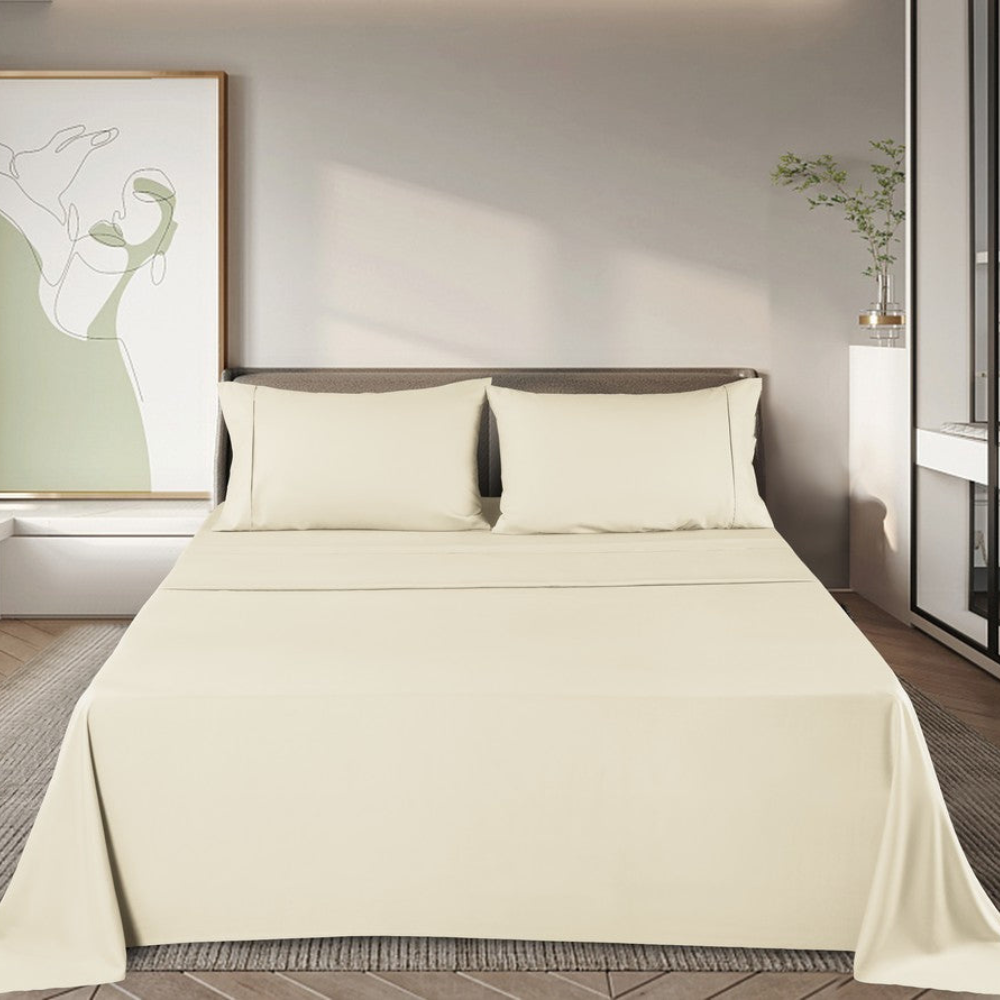 Eco Luxe Bamboo Sheets Set With Ultra-Soft Breathable Fabric For Hypoallergenic Comfort