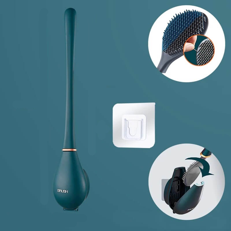Efficient Wall Mounted Brush With Flexible Head And Quick-Dry Holder