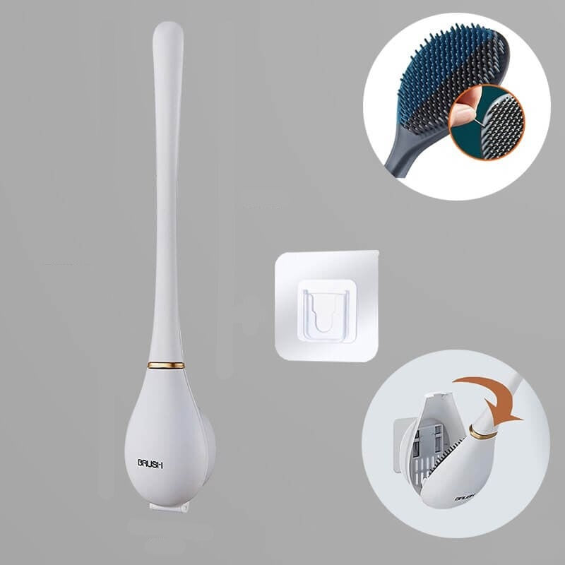 Efficient Wall Mounted Brush With Flexible Head And Quick-Dry Holder
