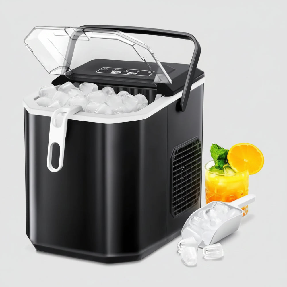 Effortless Ice Maker: Portable Countertop Nugget Ice Machine With Self-Cleaning