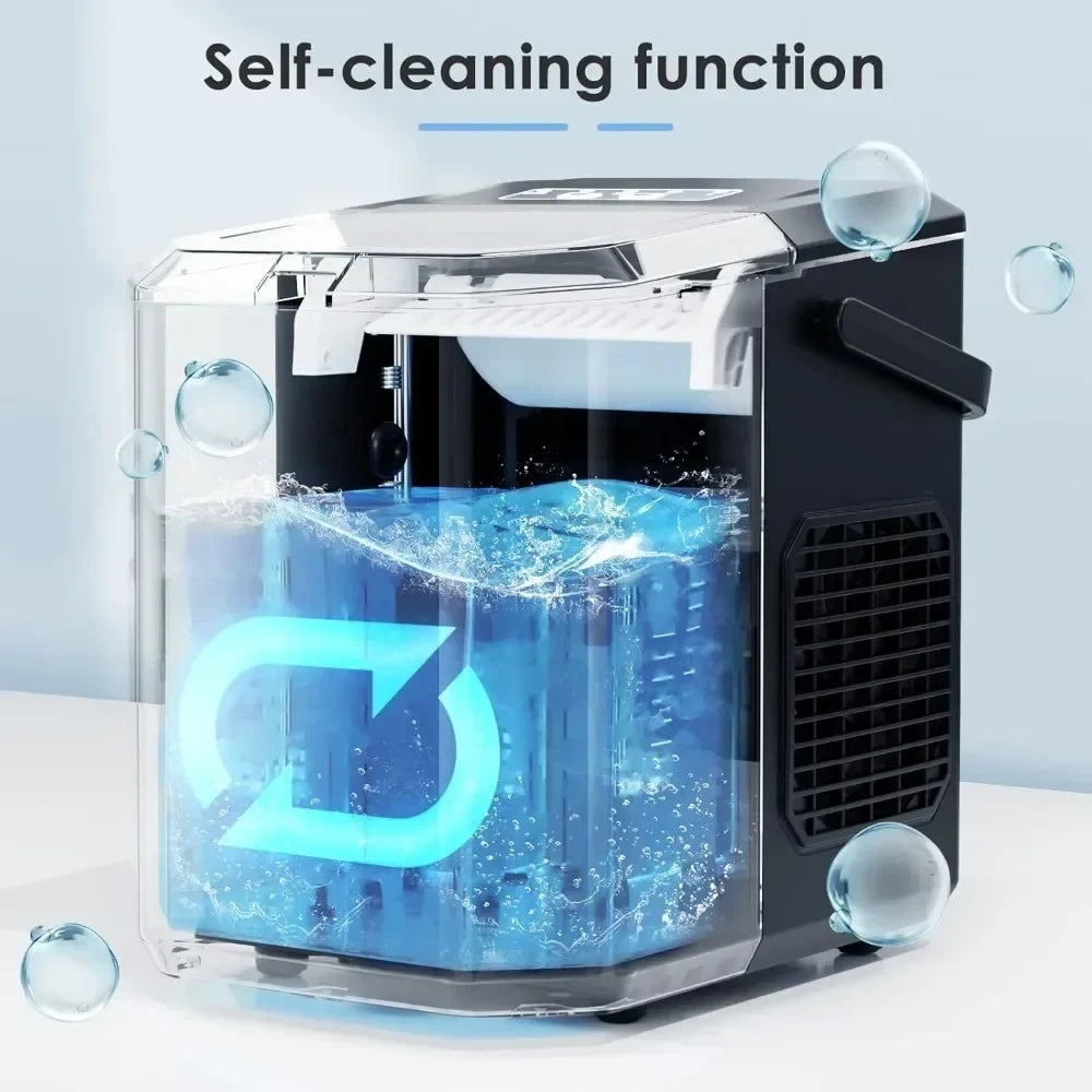 Effortless Ice Maker: Portable Countertop Nugget Ice Machine With Self-Cleaning