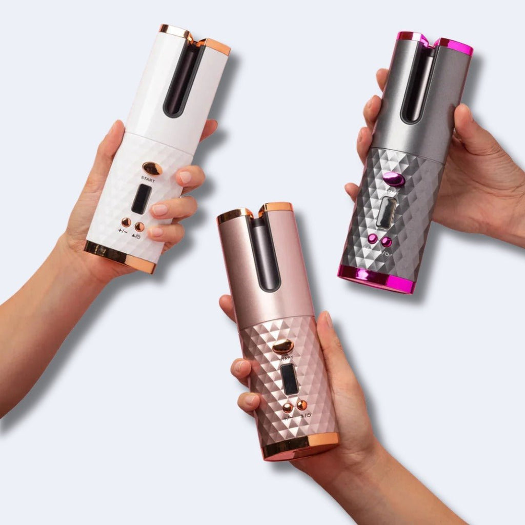 Effortless Style Cordless Curler For Automatic Hair With Adjustable Heat Portable Design