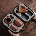 Minimalist Ceramic Teapot Collection With Four Cups And Storage