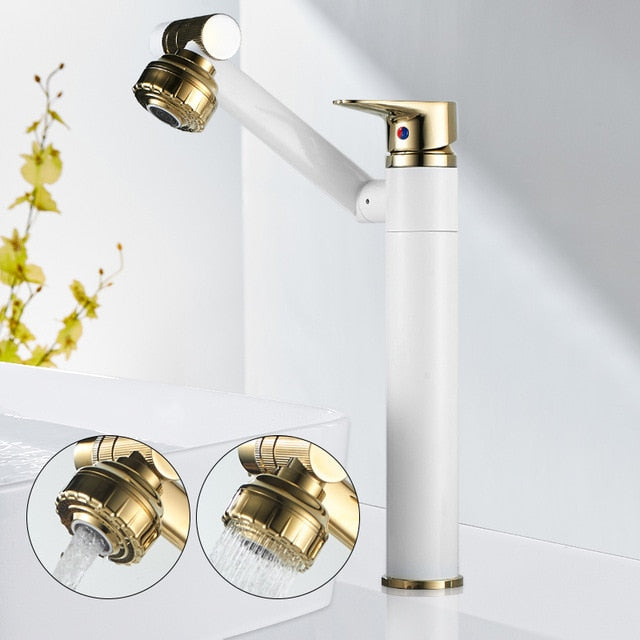 Elegant Collection Brass Kitchen Faucet With 360-Degree Rotation And Dual Spray