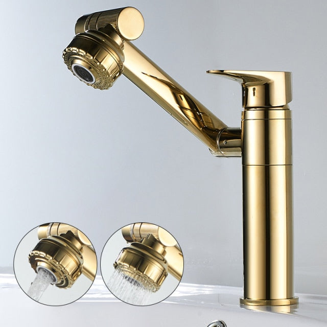 Elegant Collection Brass Kitchen Faucet With 360-Degree Rotation And Dual Spray