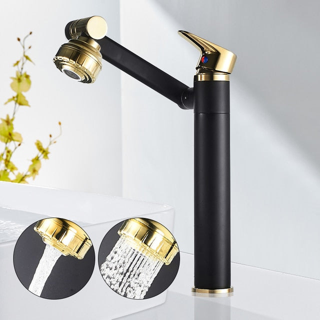 Elegant Collection Brass Kitchen Faucet With 360-Degree Rotation And Dual Spray