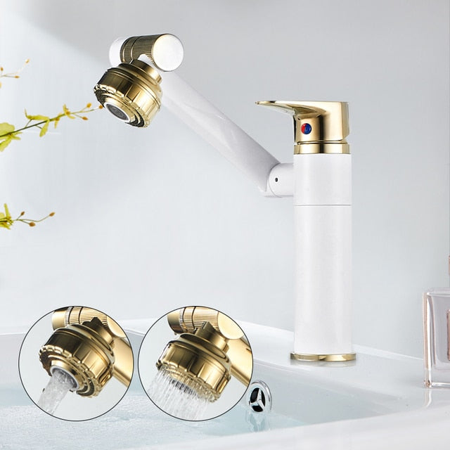 Elegant Collection Brass Kitchen Faucet With 360-Degree Rotation And Dual Spray