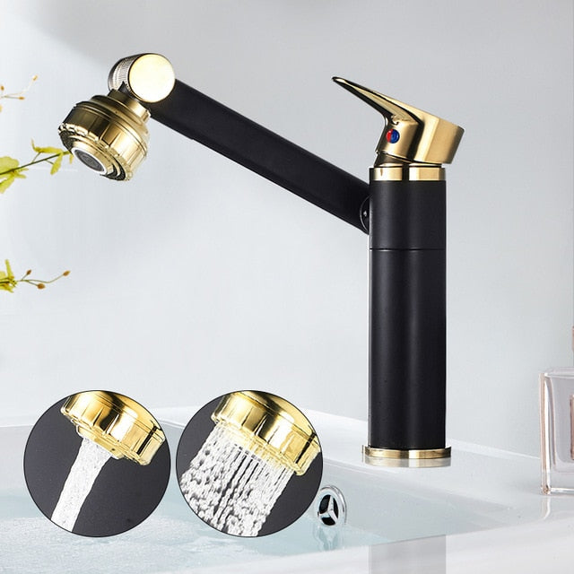 Elegant Collection Brass Kitchen Faucet With 360-Degree Rotation And Dual Spray