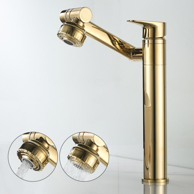 Elegant Collection Brass Kitchen Faucet With 360-Degree Rotation And Dual Spray