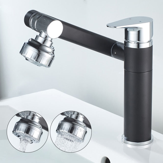 Elegant Collection Brass Kitchen Faucet With 360-Degree Rotation And Dual Spray