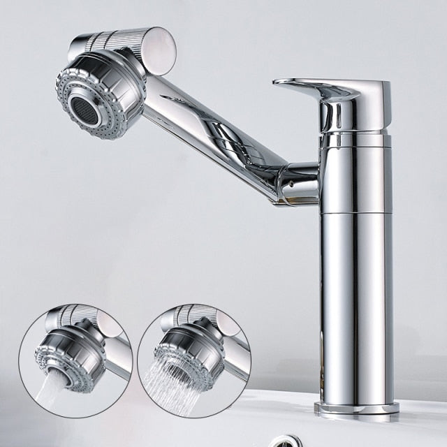 Elegant Collection Brass Kitchen Faucet With 360-Degree Rotation And Dual Spray
