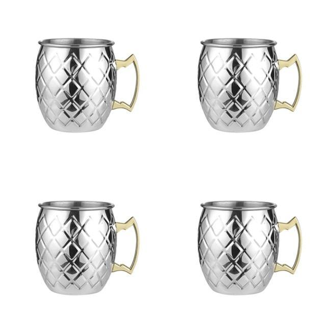 Elegant Collection Stainless Steel Mug Set With Finishes For Cocktails