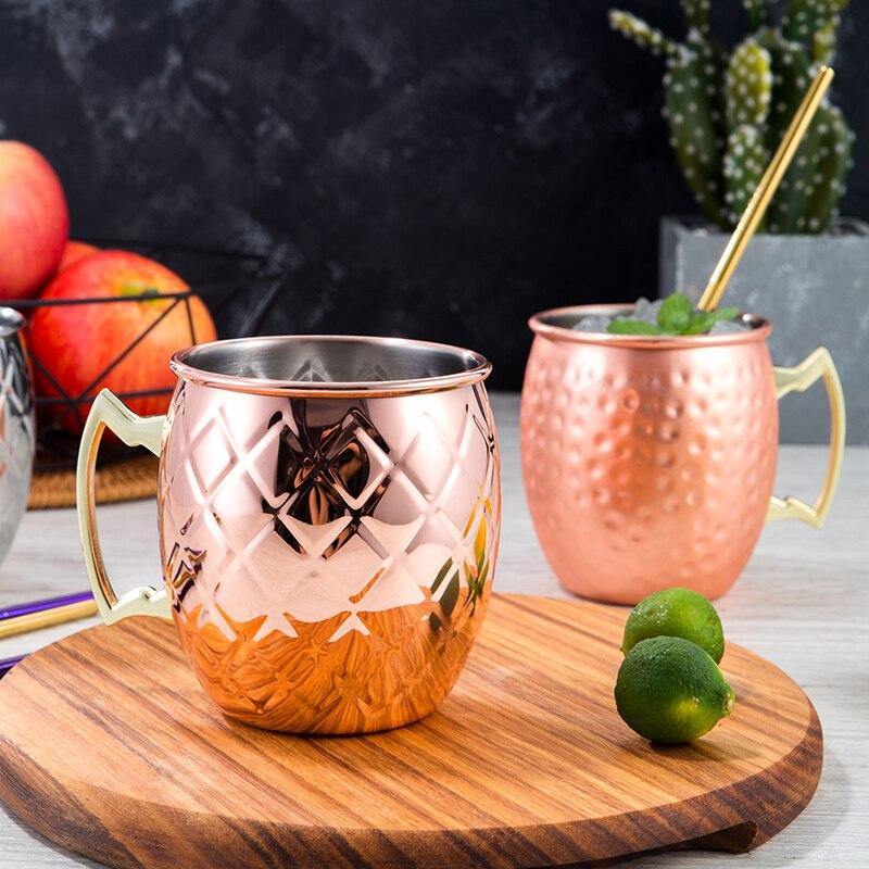 Elegant Collection Stainless Steel Mug Set With Finishes For Cocktails