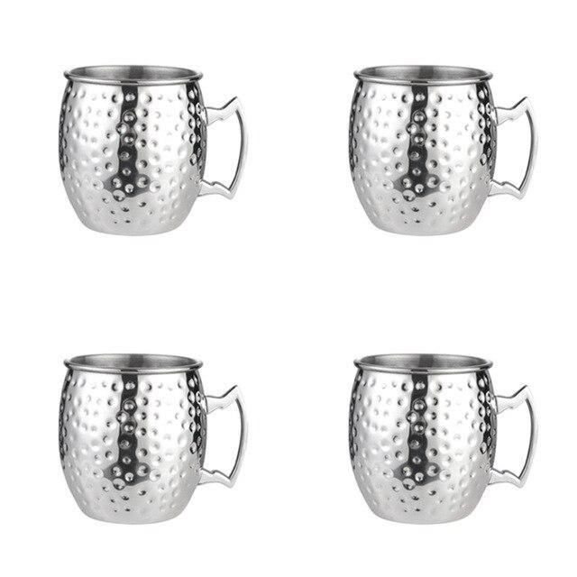 Elegant Collection Stainless Steel Mug Set With Finishes For Cocktails