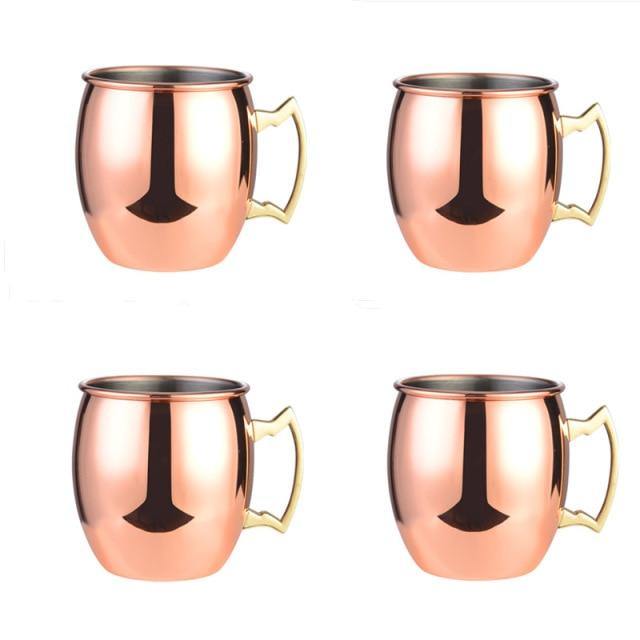 Elegant Collection Stainless Steel Mug Set With Finishes For Cocktails